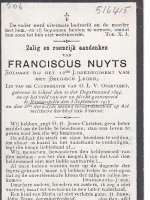 NUYTS Bernardus Franciscus