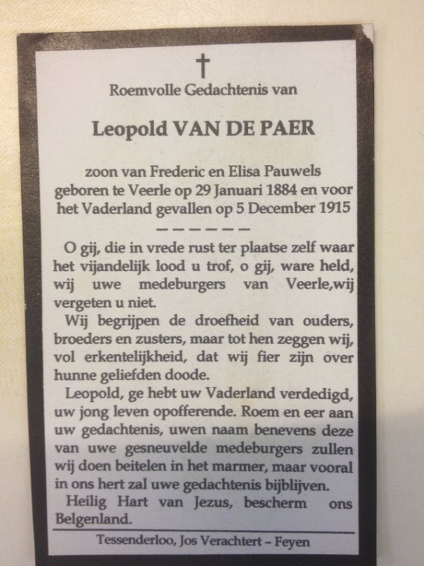 VAN DE PAER Leopold